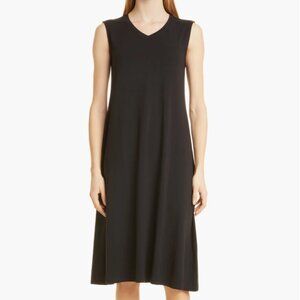 Eileen Fisher V-Neck Stretch Jersey Dress NWT XS (2-4)